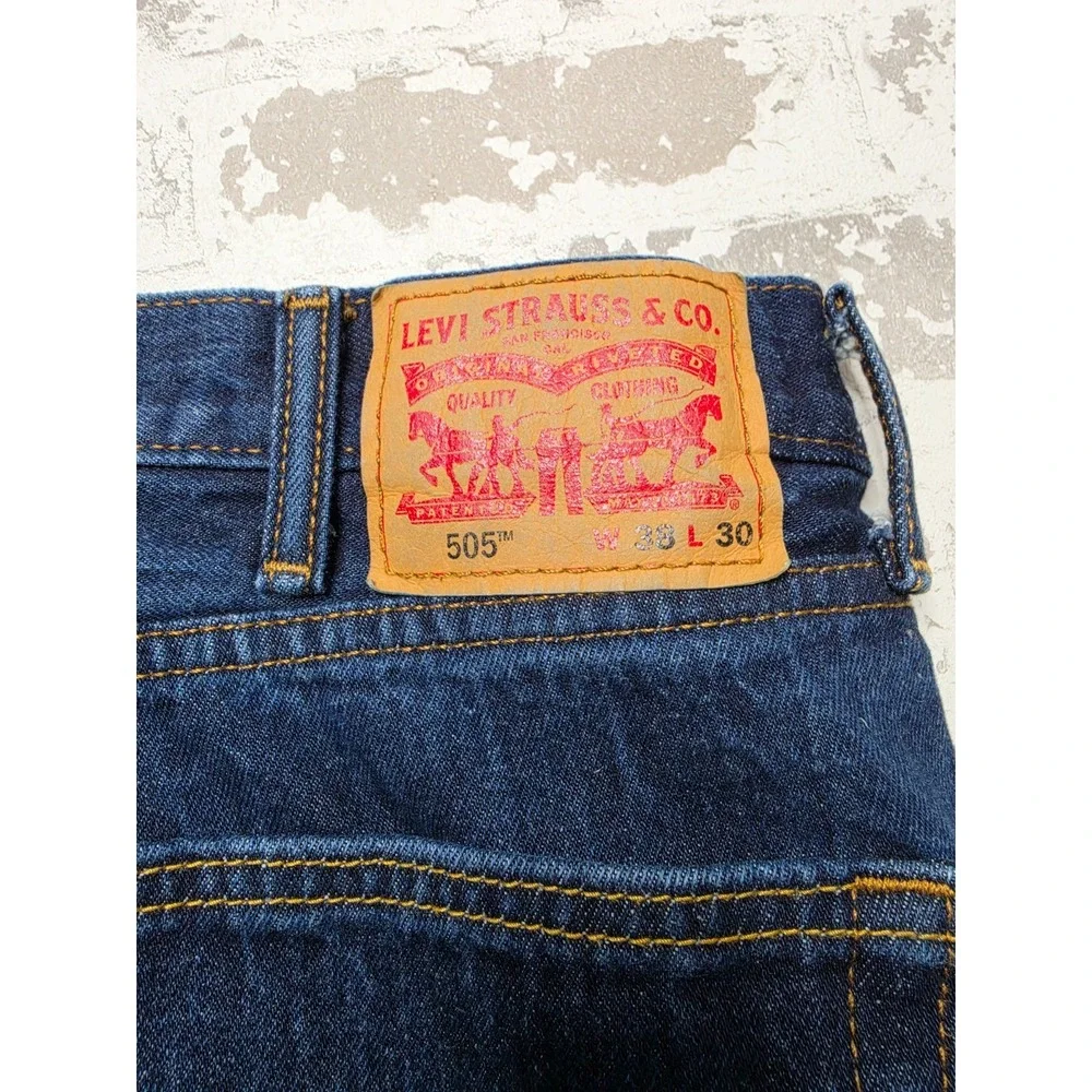 Levi's 505 Blue Denim Jeans Men's 38x30 100% Cotton